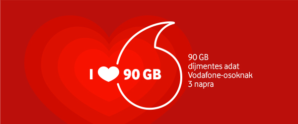 90 Gb díjmentes adat Vodafone-osokonak 3 napra